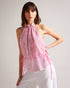 IVIEEY-Tops-It's all in the details: Halter neck top Sleeveless Frilled high neck Drawstring waist Embroidered leaf design Julia is 5'10" / 1.78m and wears Lilac in a Ted size 1- Ted Baker Romania